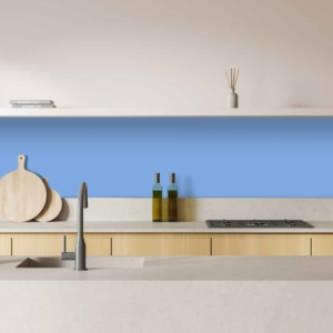 Light Blue Acrylic Kitchen Splashback (Gloss Finish)