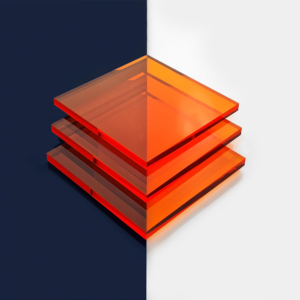 Orange Translucent Tinted Acrylic Sheet