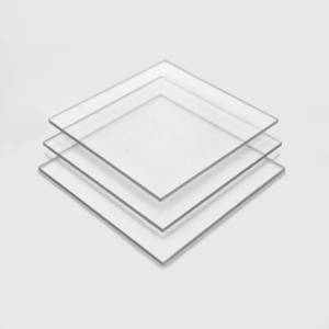 Clear anti-reflective plastic sheets stacked on top of each other, creating a transparent and orderly arrangement.