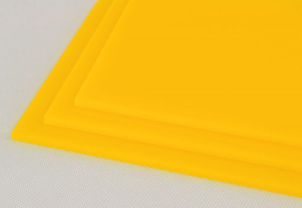 100% Recycled Yellow Greencast Acrylic Sheet (Gloss Finish)
