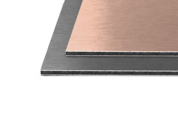Brushed Rose Gold / Anthracite Dibond Aluminium Composite Panel