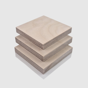 12mm BB/BB Birch Plywood sheets stacked on top of each other, in an orderly arrangement.