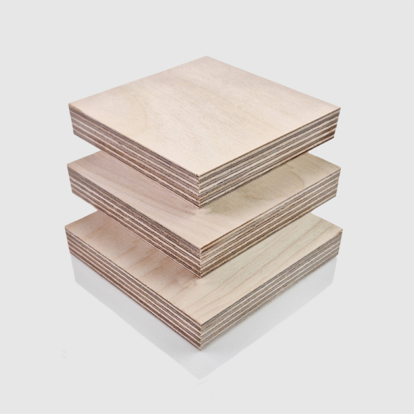 15mm BB/BB Birch Plywood sheets stacked on top of each other, in an orderly arrangement.