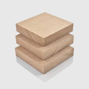 18mm thick MDF sheets stacked on top of each other, in an orderly arrangement.