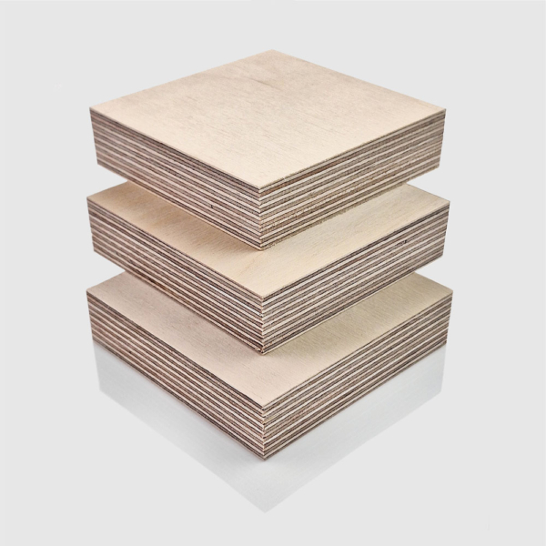 24mm BB/BB Birch Plywood sheets stacked on top of each other, in an orderly arrangement.