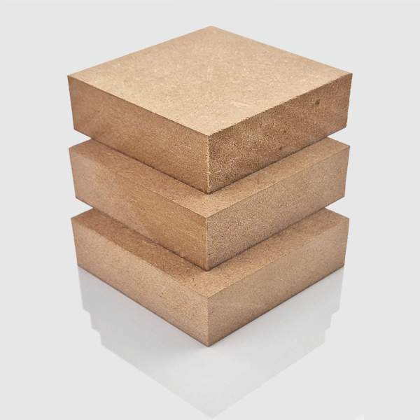 25mm thick MDF sheets stacked on top of each other, an orderly arrangement.