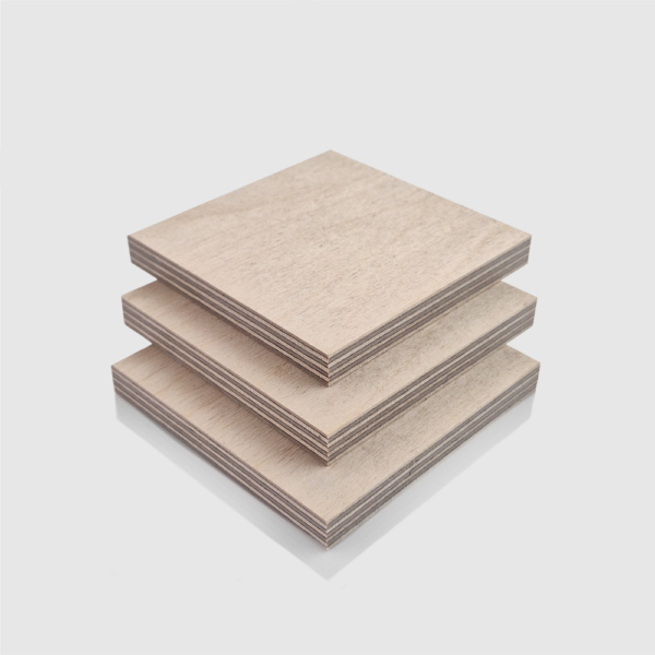 9mm BB/BB Birch Plywood sheets stacked on top of each other, in an orderly arrangement.