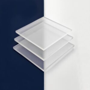 Stacked sheets of frosted acrylic.